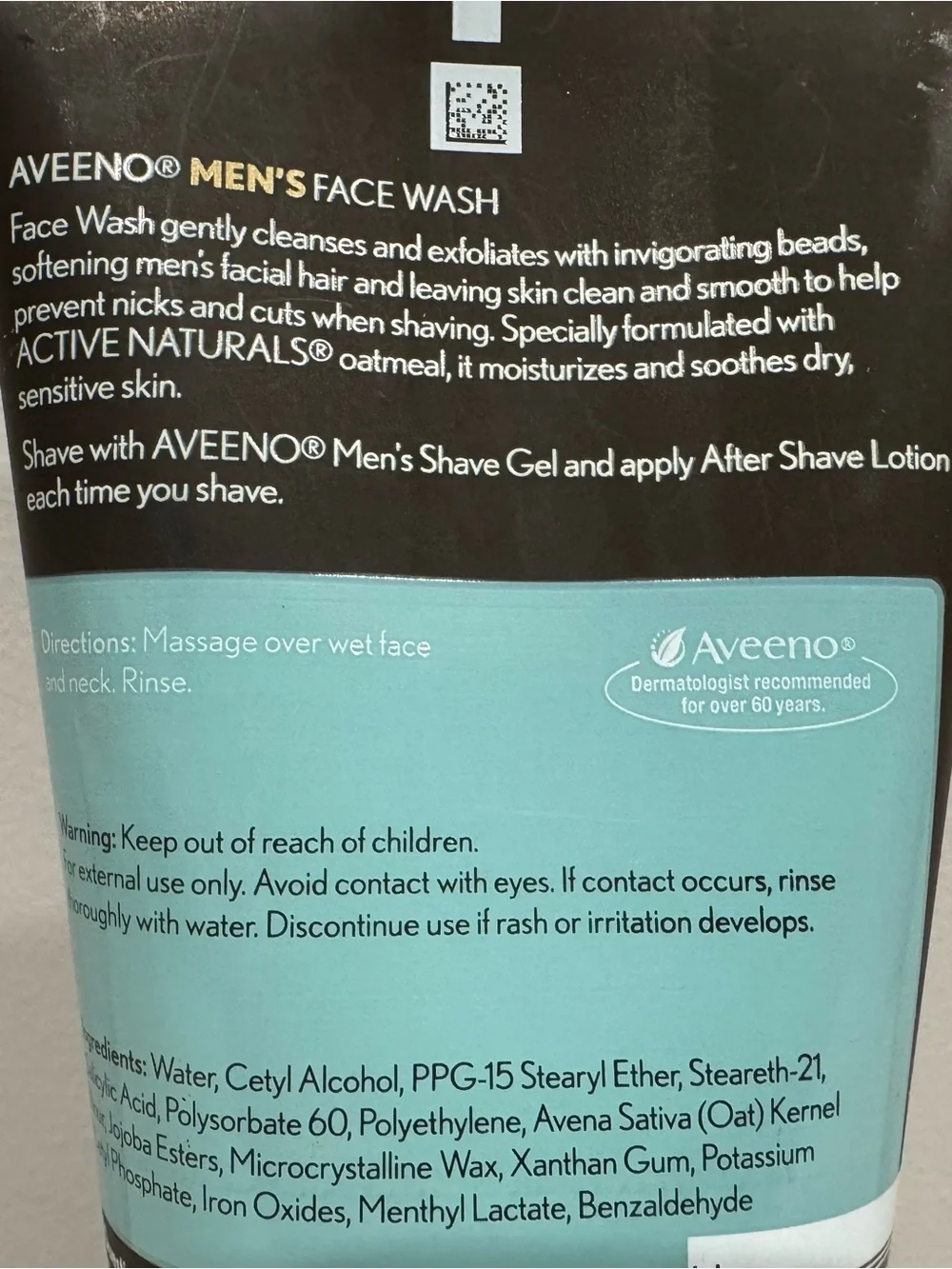 Aveeno Active Naturals Men’s Face Wash - Fragrance Free Soothing Oat